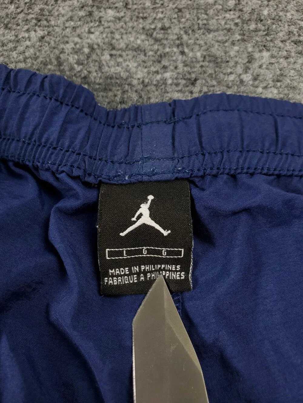 Vintage Air Jordan Nylon Joggers Large Cargo Track Pants Navy Blue Drawstring